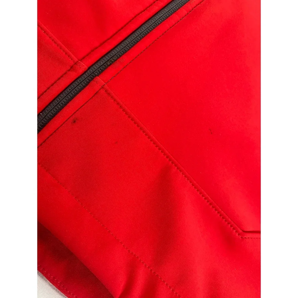 The North Face‎ WindWall Softshell Jacket Mens Small Red Gray Full Zip Hiking